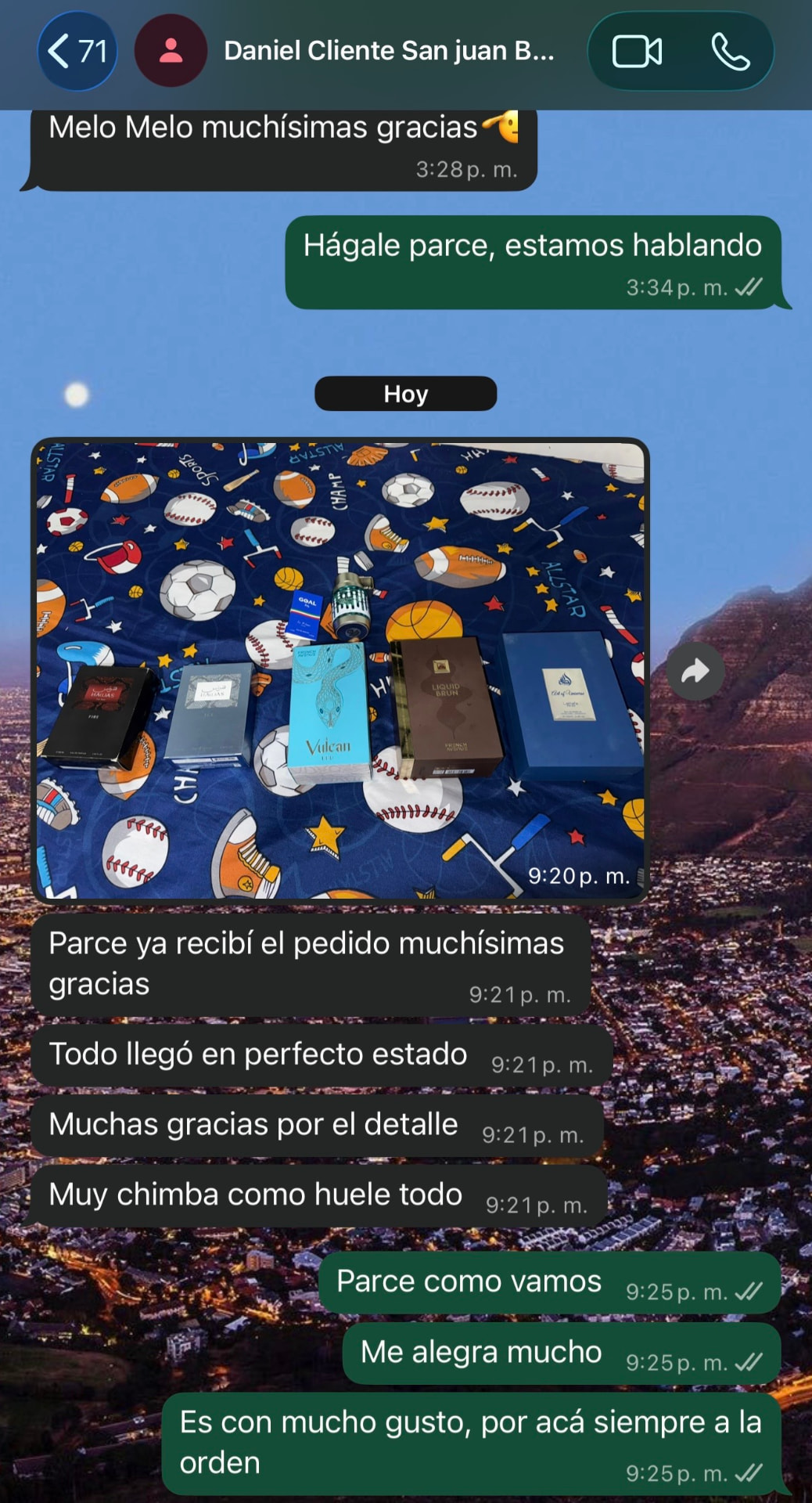 Cliente de San Juan confirma que su pedido llegó en perfecto estado